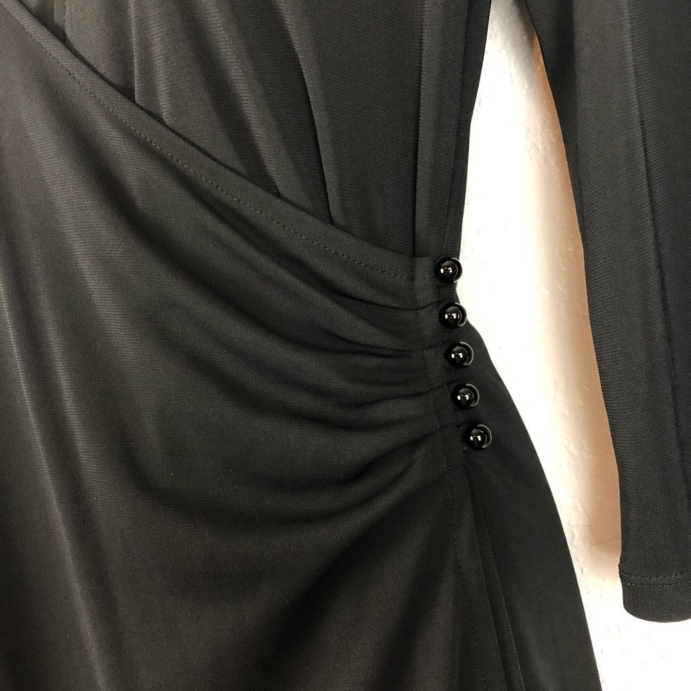 ISAAC MIZRAHI little black dress 3/4 sleeve Sz Sm - Picture 3 of 13